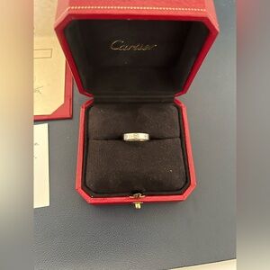 Cartier 18k White Gold Love Ring (Small Model) with Box - Size 47